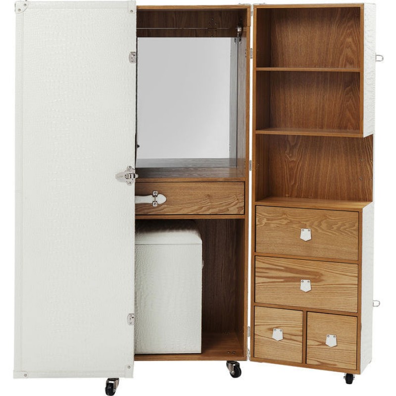 Wardrobe Trunk Office Croco White